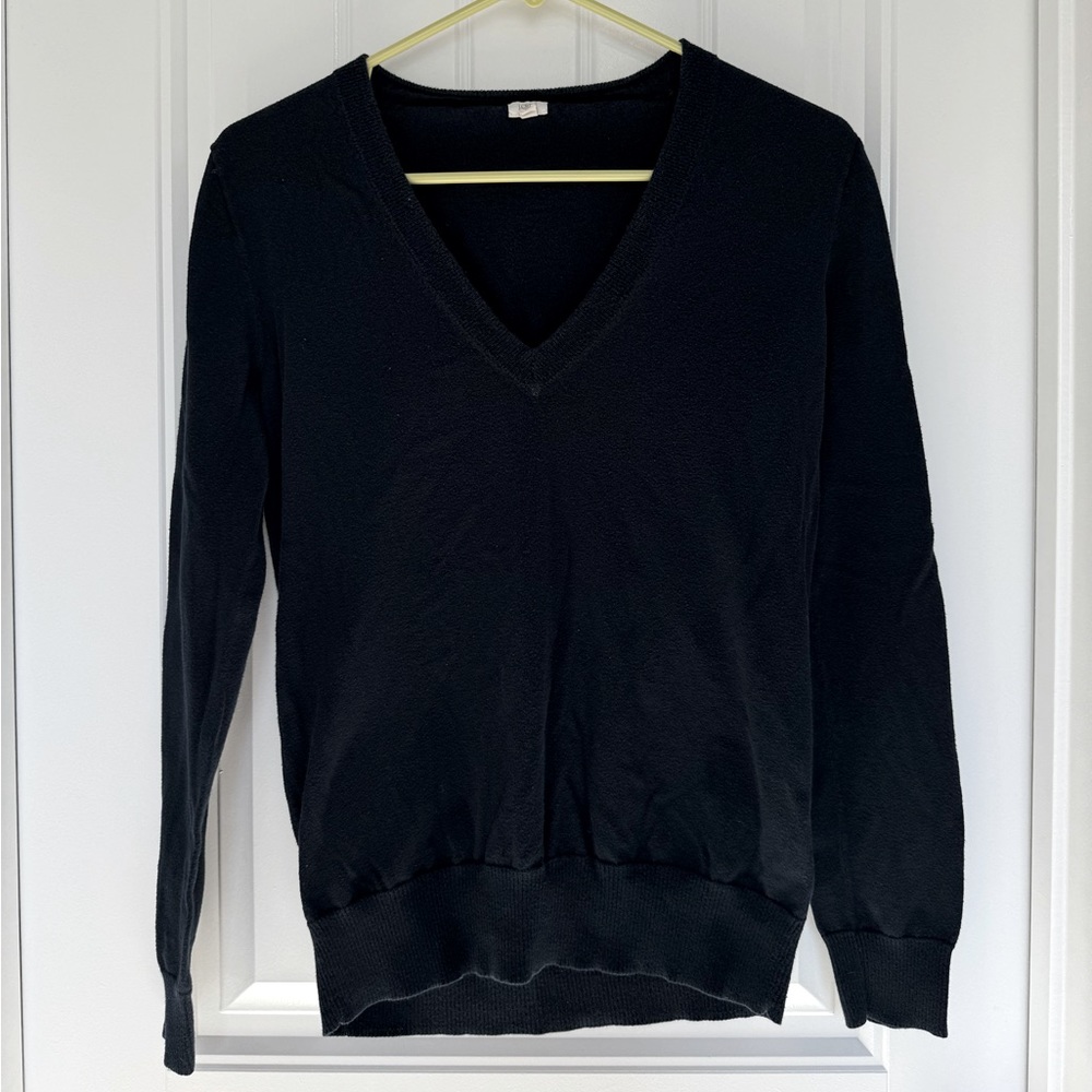 J.Crew Women’s Medium Navy V-Neck Lightweight Sweater 100% Cotton Blue